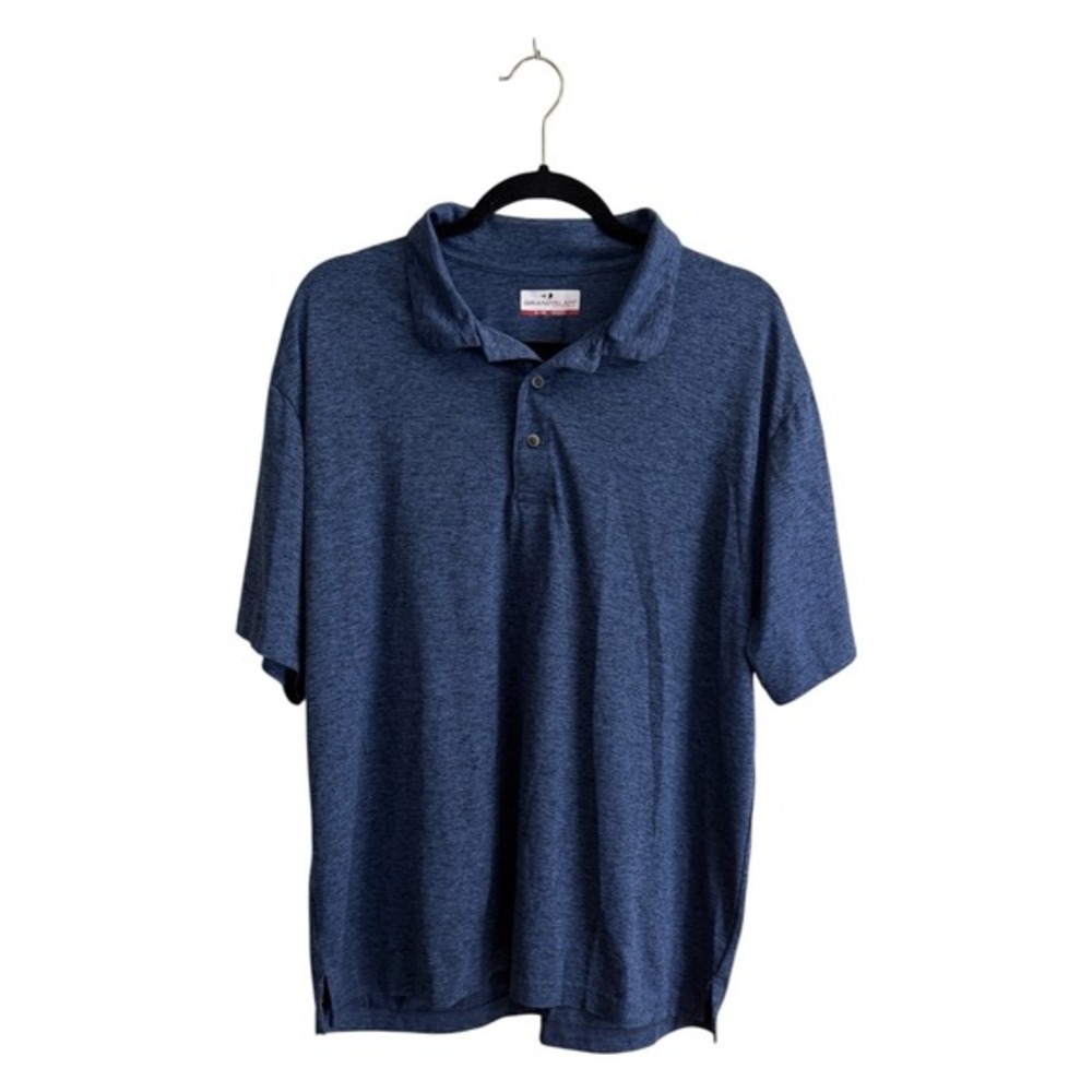Grand Slam Polo Mens XL Blue Performance Space Dye Short Sleeve Golf Shirt